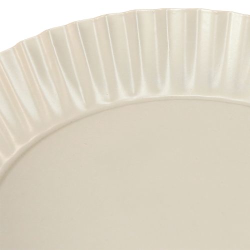 Article Assiette décorative grise en métal avec base en métal Ø14cm 2 pièces