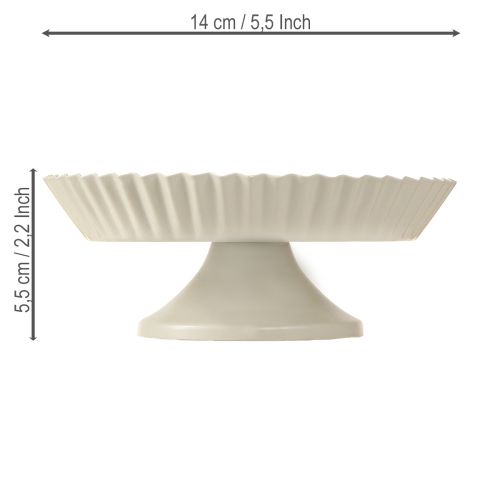 Article Assiette décorative grise en métal avec base en métal Ø14cm 2 pièces