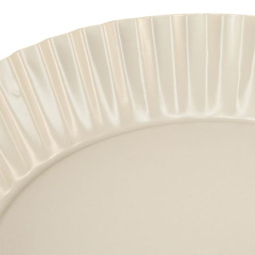 Article Assiette décorative rétro grise en métal avec base en métal Ø24cm 2pcs