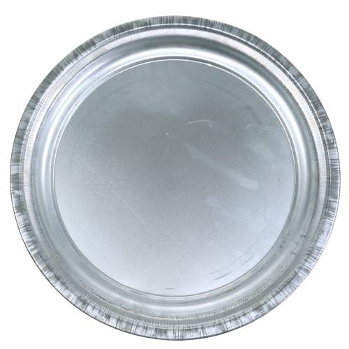 Article Assiette décorative métal argenté brillant Ø36cm H3cm