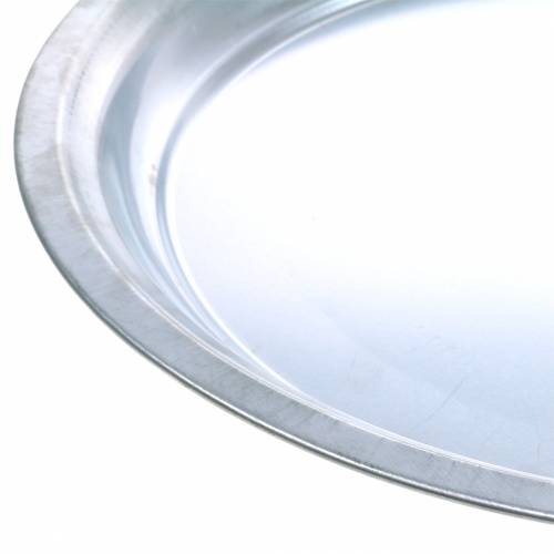 Article Plaque métal basic argent brillant Ø45,5cm H4cm