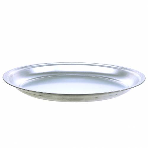 Article Plaque métal basic argent brillant Ø45,5cm H4cm