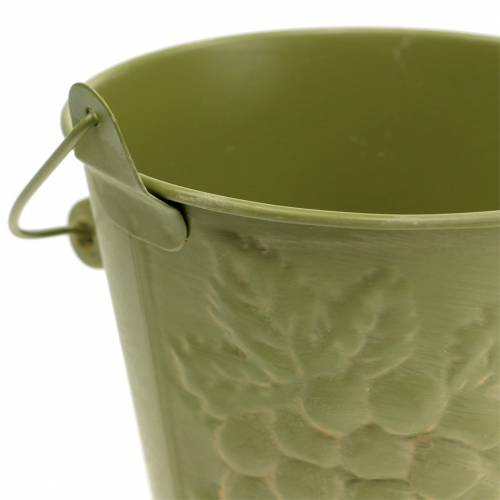 Floristik24 Seau déco fruits jaune, orange, vert lavé Ø12,5cm H12cm lot de 3