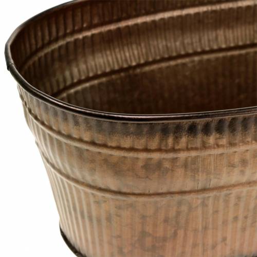 Floristik24 Jardinière ovale orange, marron, vert 26×13,5cm H11cm lot de 3