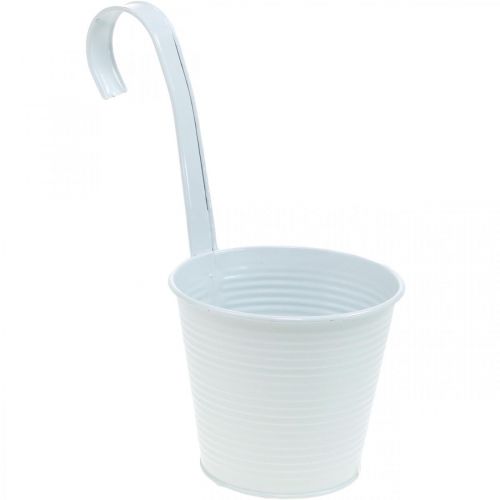 Jardinière, cache-pot à suspendre, décoration florale, pot suspendu blanc Ø13,5cm
