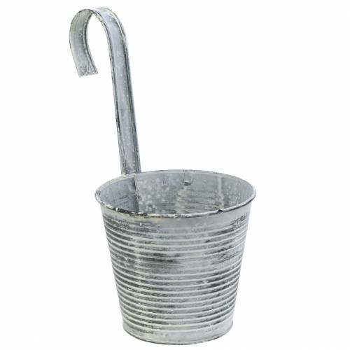 Floristik24 Cache-pot à suspendre métal crème antique Ø13cm H11.5cm