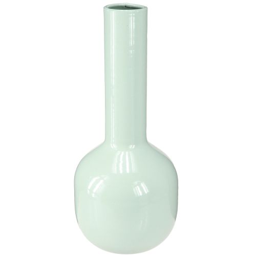 Floristik24 Vase en métal émaillé vert menthe Ø10,5cm H25,5cm