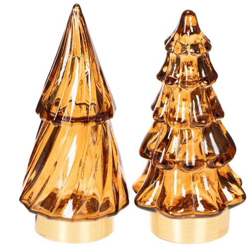 Décoration de sapin de Noël en verre avec LED pour intérieur, fonctionne sur piles, 13 cm, lot de 2 acheter | Floristik24.be