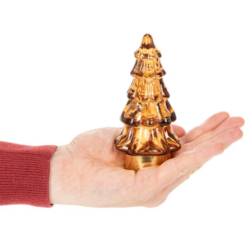 Décoration de sapin de Noël en verre avec LED pour intérieur, fonctionne sur piles, 13 cm, lot de 2 | Floristik24.be