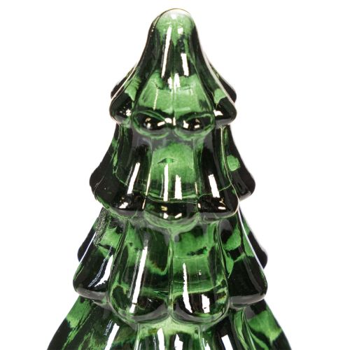 Sapin de Noël en verre avec lumières LED, décoration de table, Noël, 13 cm, lot de 2 | Floristik24.be
