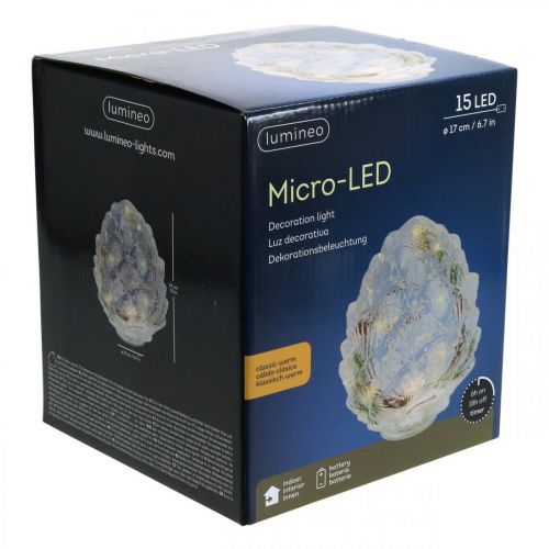 Floristik24 Lumières LED LED Cônes Décoration de Noël Minuterie Blanc Chaud 19.5cm