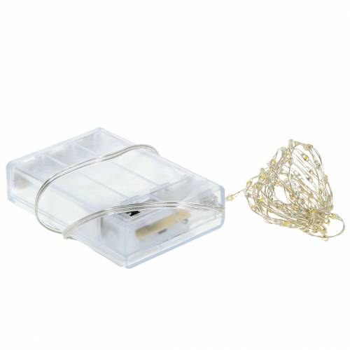 Article Chaine lumineuse LED fil lumineux avec piles blanc chaud 100 1.59m