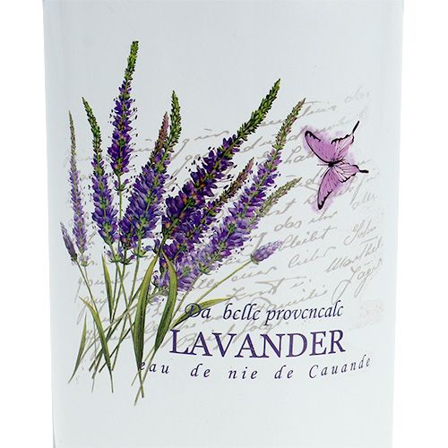 Floristik24 Pot à lait blanc avec motif de lavande Ø 6,8 cm H. 18,5 cm