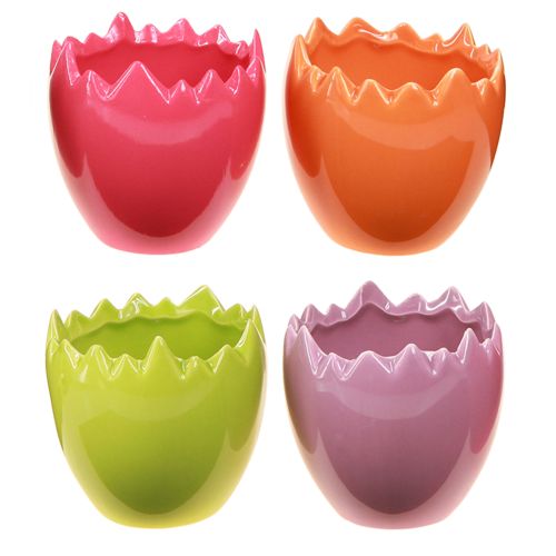Floristik24 Mini pot de fleurs pour œufs de Pâques, vases colorés, pastel, 8,5 cm, 4 pièces