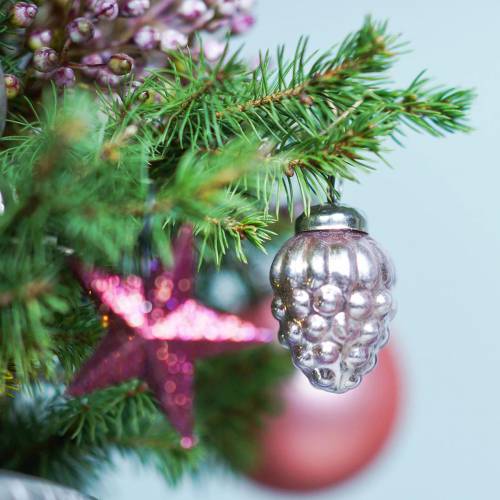 Article Mini décorations de sapin de Noël mix 4.5cm argent, rose assorti 10pcs