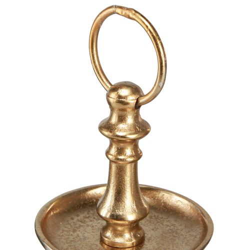 Floristik24 Mini étagère décoration métal doré mat décoration de table 2 étages H22cm