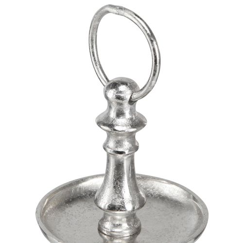 Floristik24 Mini présentoir à gâteaux décoration métal argent décoration de table 2 étages H22cm