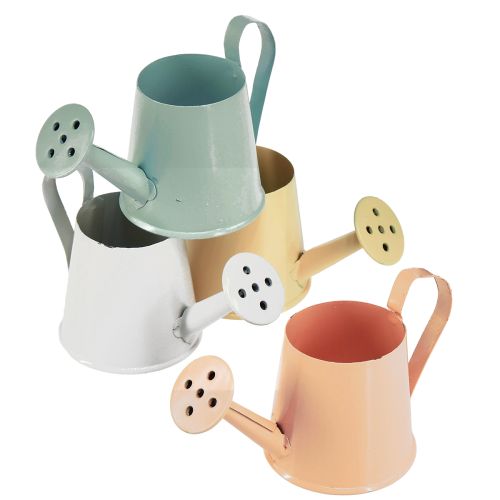 Article Mini Arrosoir Métal Décoration Printemps 4 Couleurs 5cm 8 Pcs