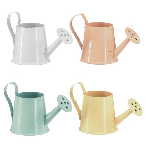 Article Mini Arrosoir Métal Décoration Printemps 4 Couleurs 5cm 8 Pcs