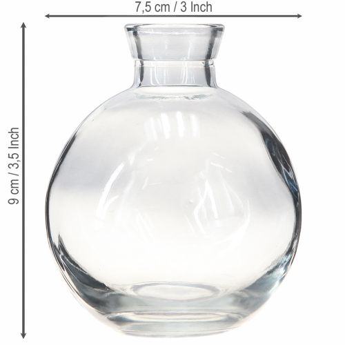 Article Mini vases en verre bombés teintés bleu Ø7,5cm H9cm 6pcs