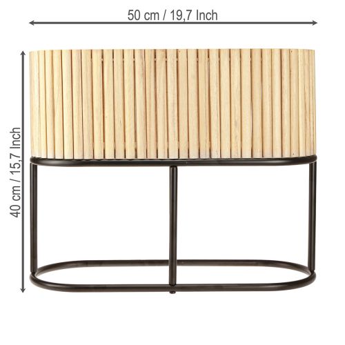 Article Mini jardinière surélevée ovale en bois 50×20cm H40cm