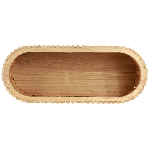 Article Mini jardinière surélevée ovale en bois 50×20cm H40cm