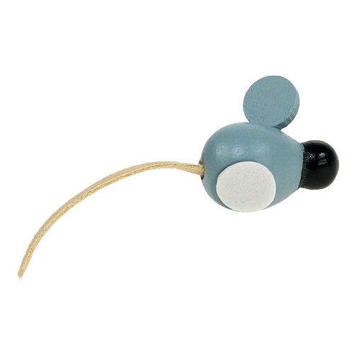 Floristik24 Mini souris en bois blanc gris 2cm 24p