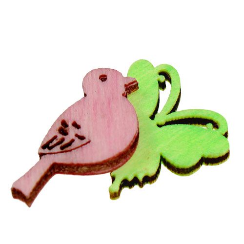 Floristik24 Mélange de petites figurines en bois 2cm couleur pastel 144P