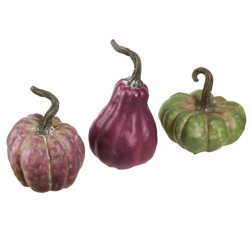 Article Mini décoration de citrouille baies vertes décoration d&#39;automne assorties 7,5/9/11 cm 3 pcs