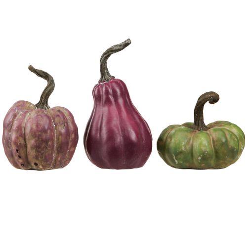 Article Mini décoration de citrouille baies vertes décoration d&#39;automne assorties 7,5/9/11 cm 3 pcs