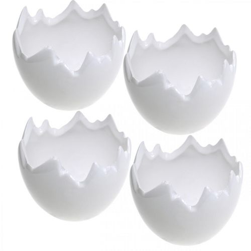 Mini cache-pot coquille d&#39;oeuf blanc Ø8cm H7cm 4pcs