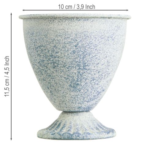 Article Mini trophée vase calice métal blanc bleu H11.5cm 2pcs