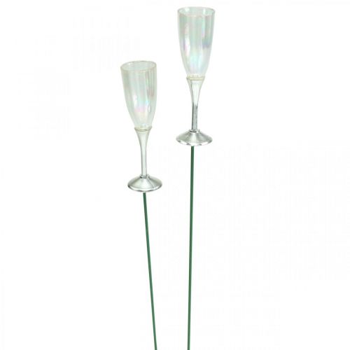 Floristik24 Mini verre à champagne décoration Saint Sylvestre à coller 7,5cm 24pcs