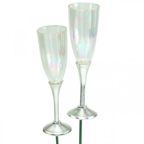 Article Mini verre à champagne décoration Saint Sylvestre à coller 7,5cm 24pcs