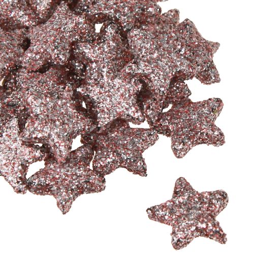 Article Mini décorations dispersées étoiles décoration rose mica 1,5cm 144 pcs