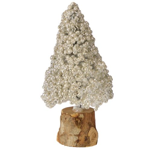 Floristik24 Mini décoration de table sapin de Noël champagne blanc H8cm 12 pcs