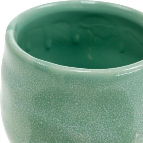 Floristik24 Mini cache-pot, récipient en céramique, lanterne décorative, cache-pot motif vague Ø8cm 6pcs