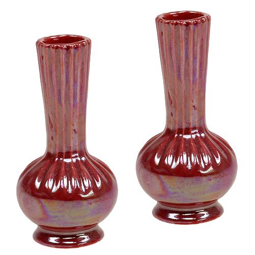 Floristik24 Mini Vase Ø5cm H10cm Nacre Rouge 6pcs