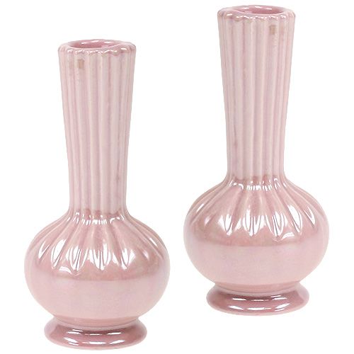 Floristik24 Mini vase nacre rose Ø5cm H10cm 6pcs