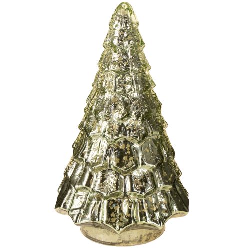 Article Mini sapin de Noël avec éclairage LED vert doré 28cm