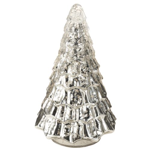 Mini sapin de Noël avec éclairage LED argent or 28cm