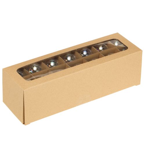 Article Mini boules de Noël en verre irisé transparent 4 cm 24 pcs