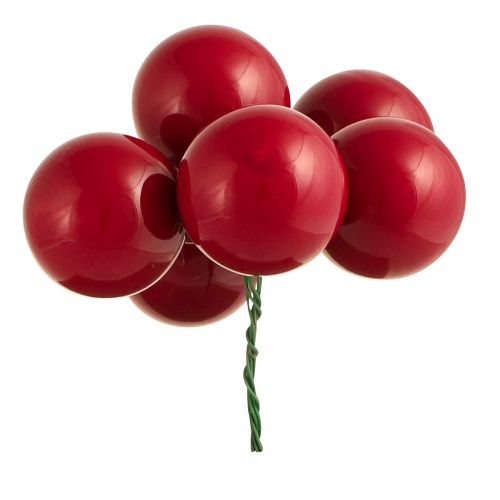 Floristik24 Mini boules de Noël boules de verre en fil rouge Ø40mm 32 pcs