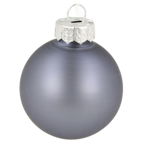 Article Mini boules de Noël en verre bleu mat métallisé Ø4cm 24 pcs