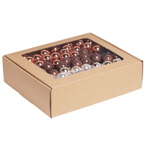 Article Mini boules de Noël fil de verre marron doré Ø25mm 140 pcs
