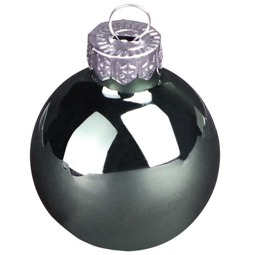 Mini boules de Noël verre vert nacre gris Ø3cm 22 pcs | Floristik24.be