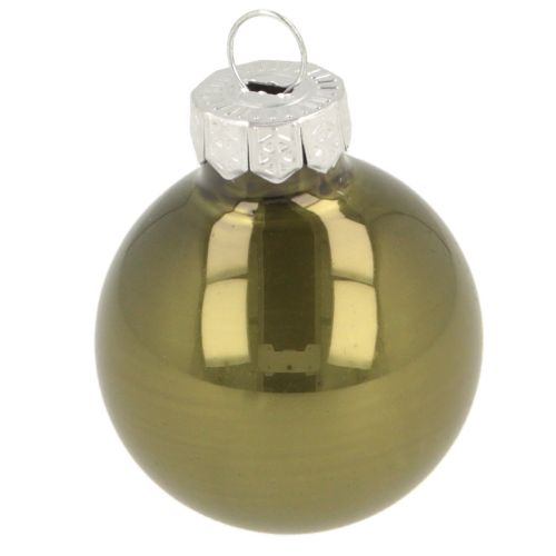Article Mini boules de Noël en verre vert argent gris Ø3cm 22pcs