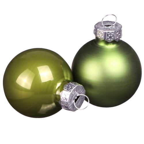 Floristik24 Mini boules de Noël en verre mélange vert clair Ø3cm 22 pcs