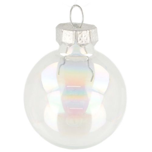 Article Mini boules de Noël boules en verre irisées transparentes 3 cm 22 pièces