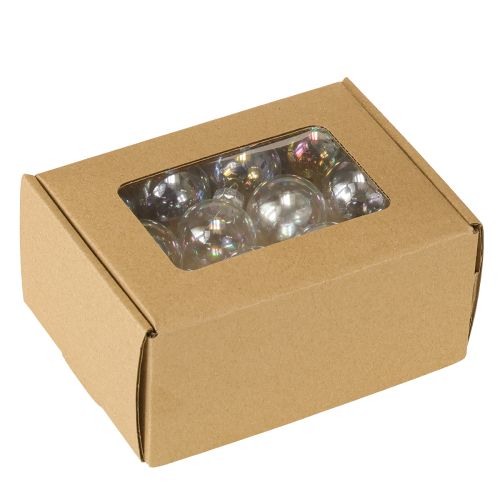 Article Mini boules de Noël boules en verre irisées transparentes 3 cm 22 pièces
